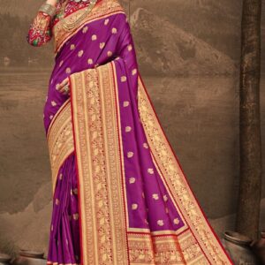 Art Silk Fabric Fancy Weaving Work Festive Wear Saree