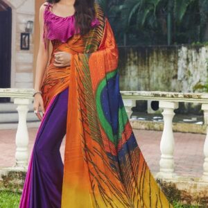 Regular Wear Satin Fabric Printed Saree