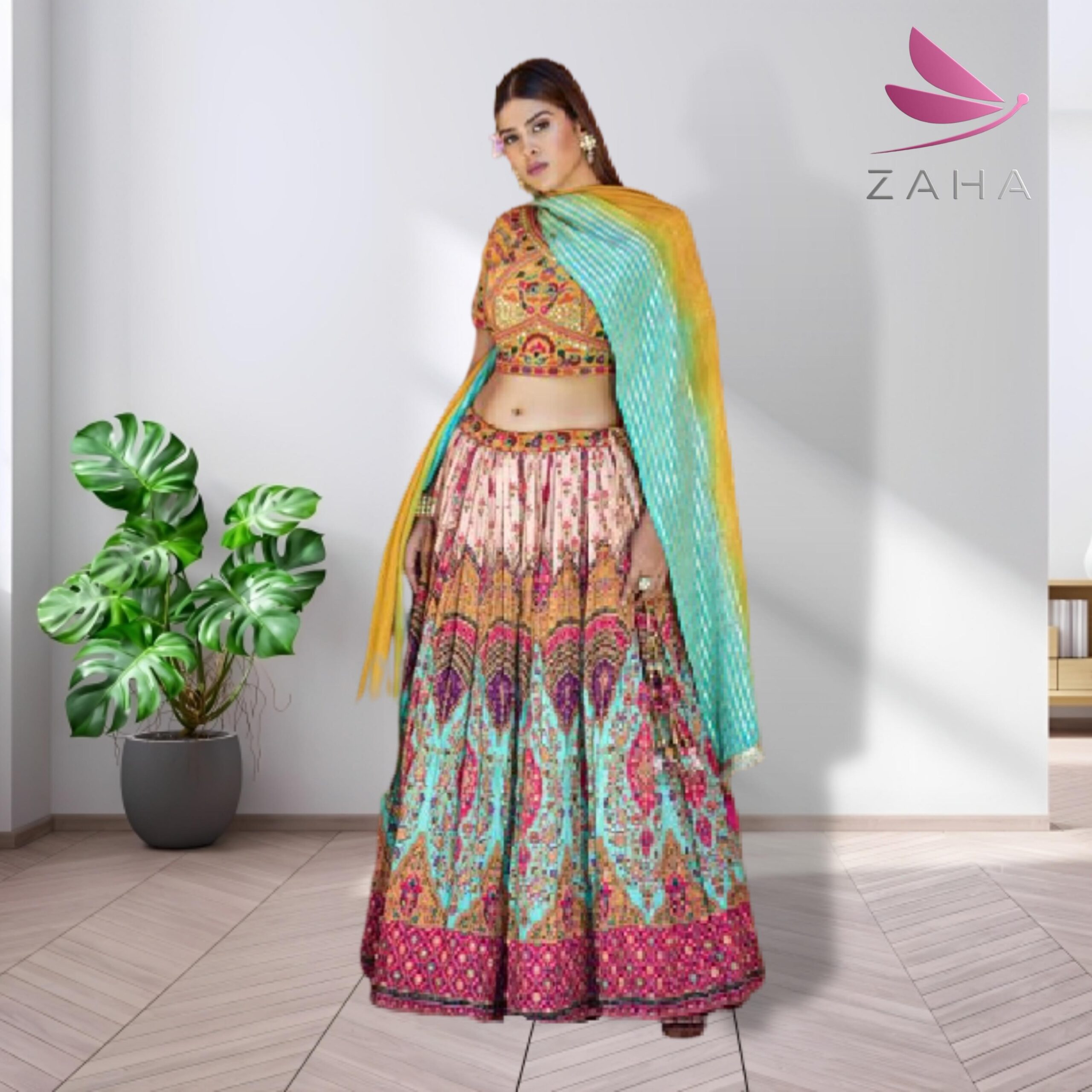Innovative and Vivid Lehengas With Alluring Digital Print