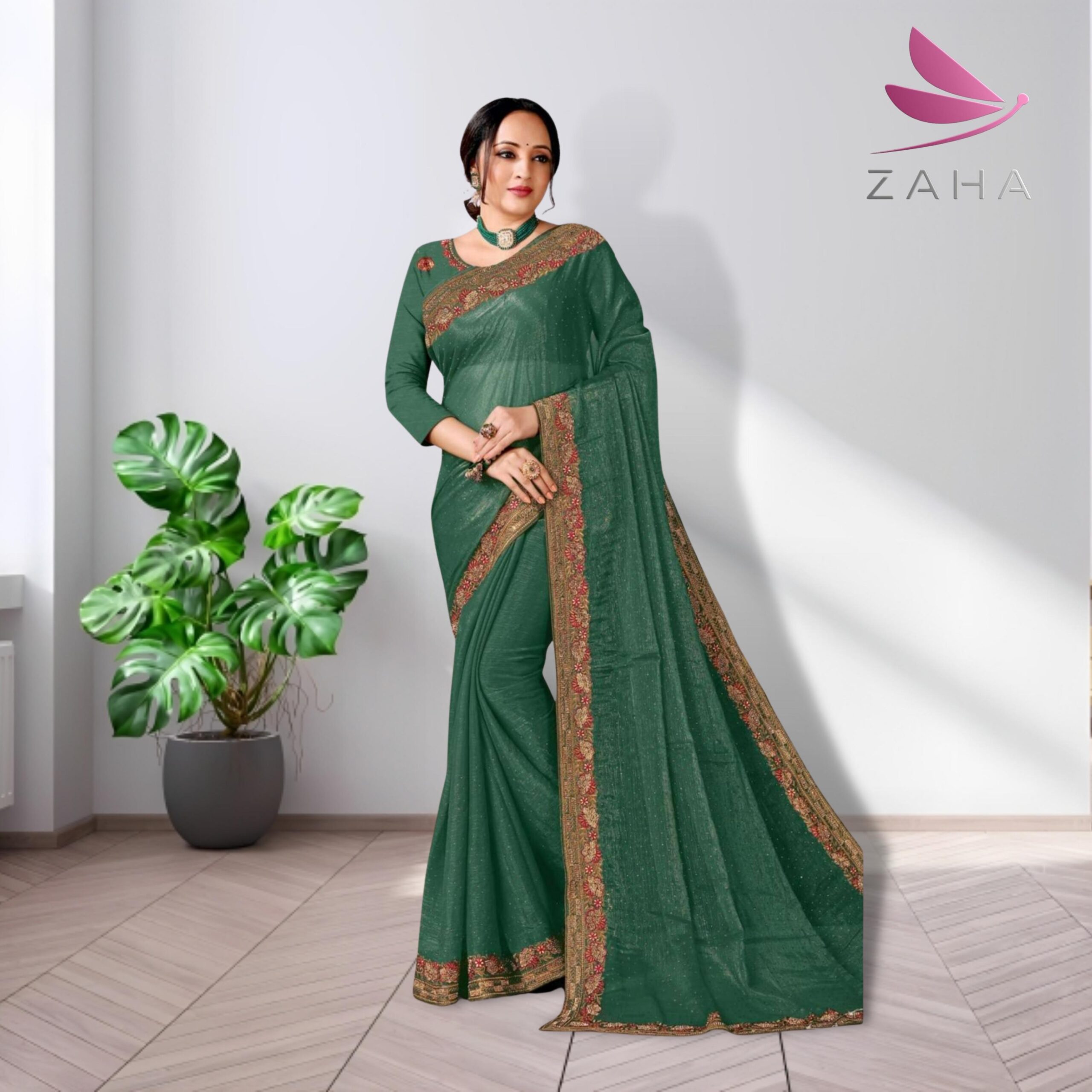 Gold Coin Shiroshke Heavy Zarkan Work Sarees