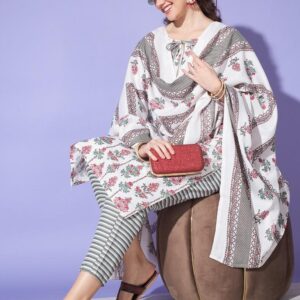 New Launch of Jaipuri Printed Cotton Kurta pant and dupatta collection